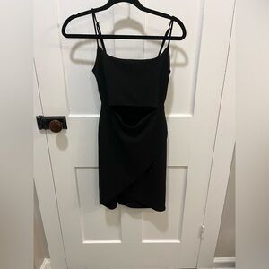 Lulus On the Town Black Cutout Mini Dress Size Medium